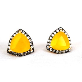 Neon Diamond Stud Earrings